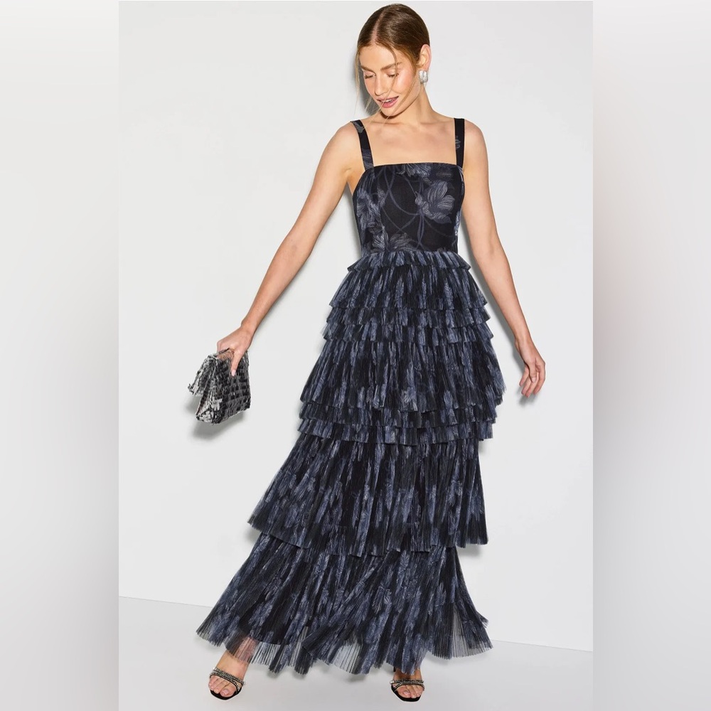Hutch Laine Tiered Tulle Maxi Dress